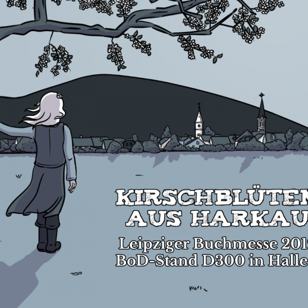 Das Comicbuch Kirschblüten aus Harkau auf der Leipziger Buchmesse am Stand von Books on Demand