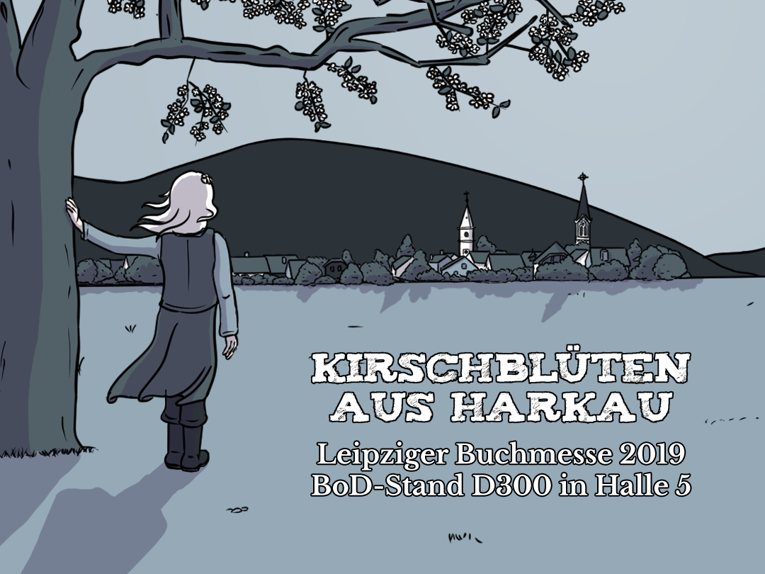 Das Comicbuch Kirschblüten aus Harkau auf der Leipziger Buchmesse am Stand von Books on Demand